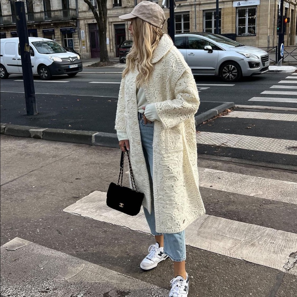 Zara Ecru Structured Wool Blend Coat - Picture 8 of 17